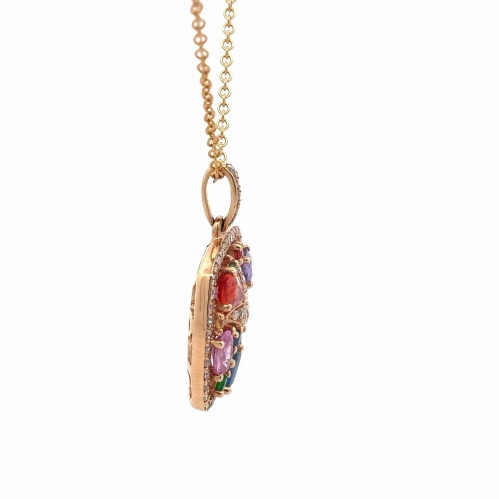 EFFY 14K Yellow Gold Multi Colored Sapphire Diamond Accent Starfish Necklace